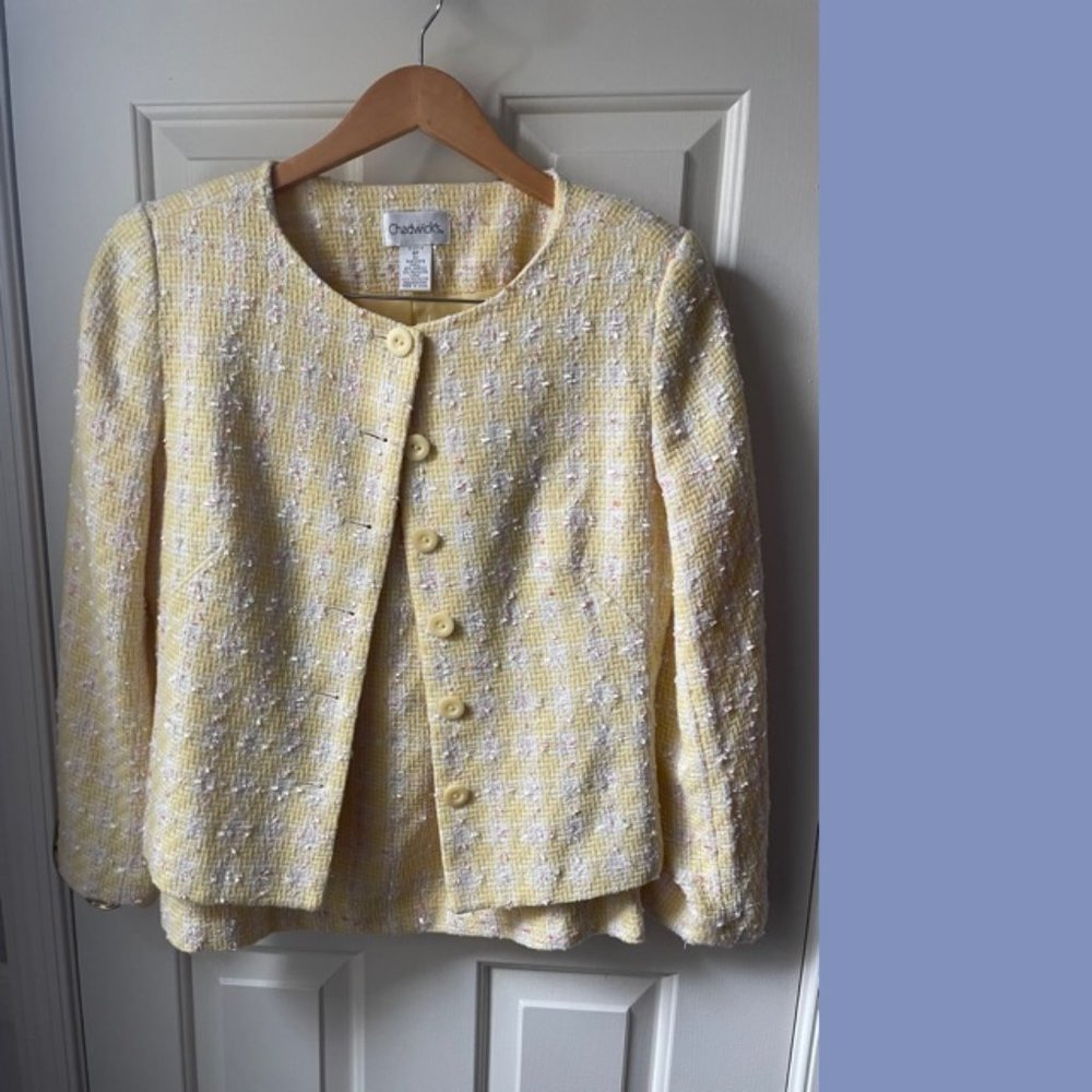 Chadwick’s Lemon Meringue Tweed Skirt Suit